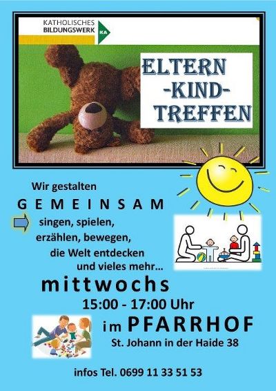 Das Bild zeigt die Info zum Eltern-Kind-Treffen.