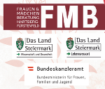 Das Bild zeigt die Logos von FMB, Land Steiermark und Bundeskanzleramt.